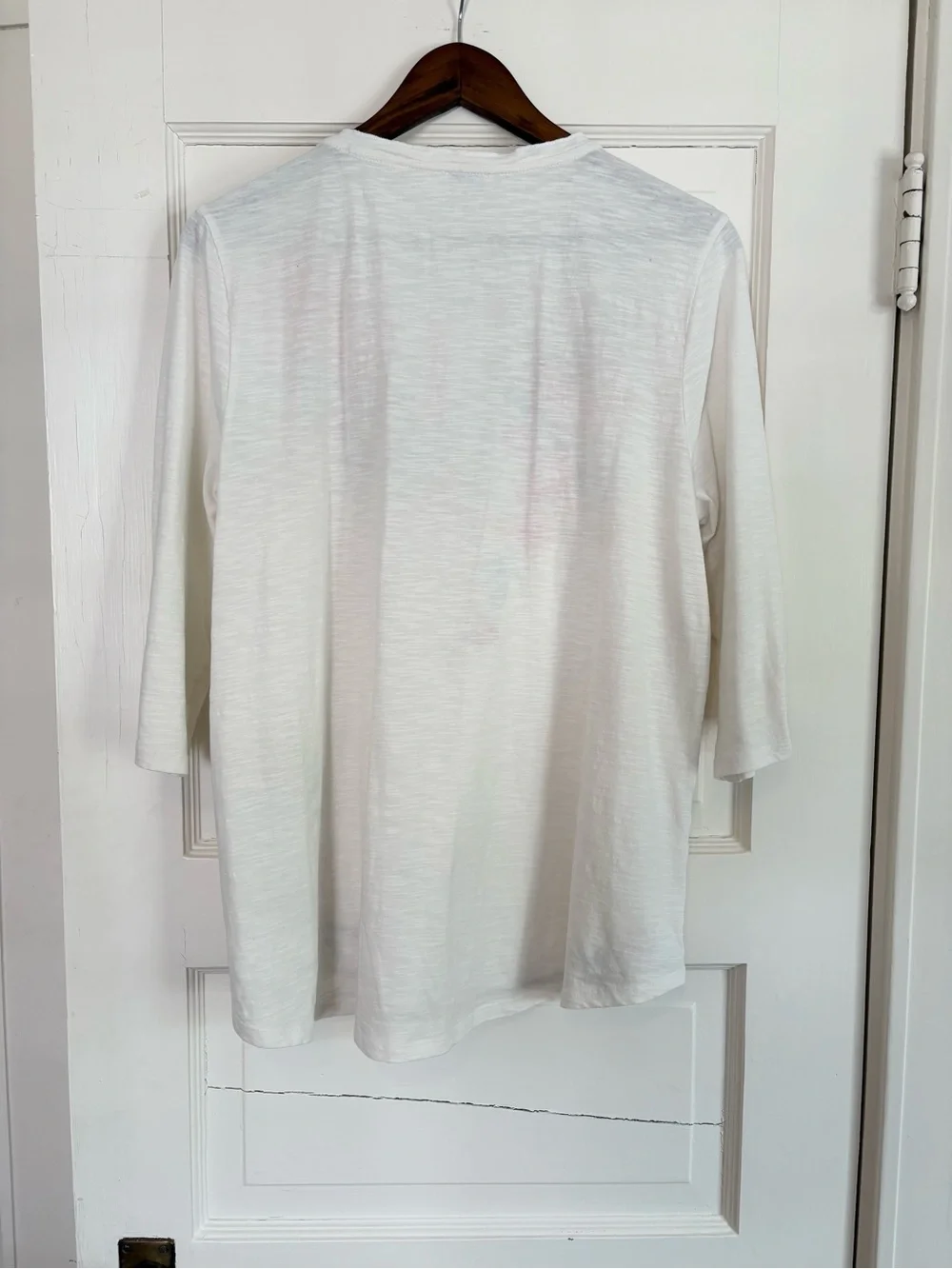 Sundance Floral Embroidered Boho 3/4 Sleeve Peasant Top. Large. Ivory Festival - Picture 5 of 11